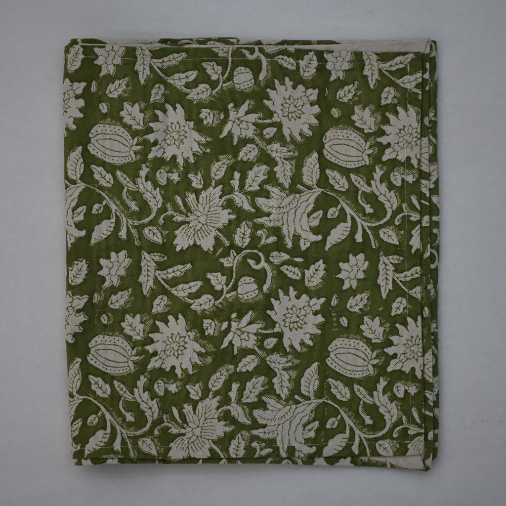 Leron Olive Cotton Table Runner