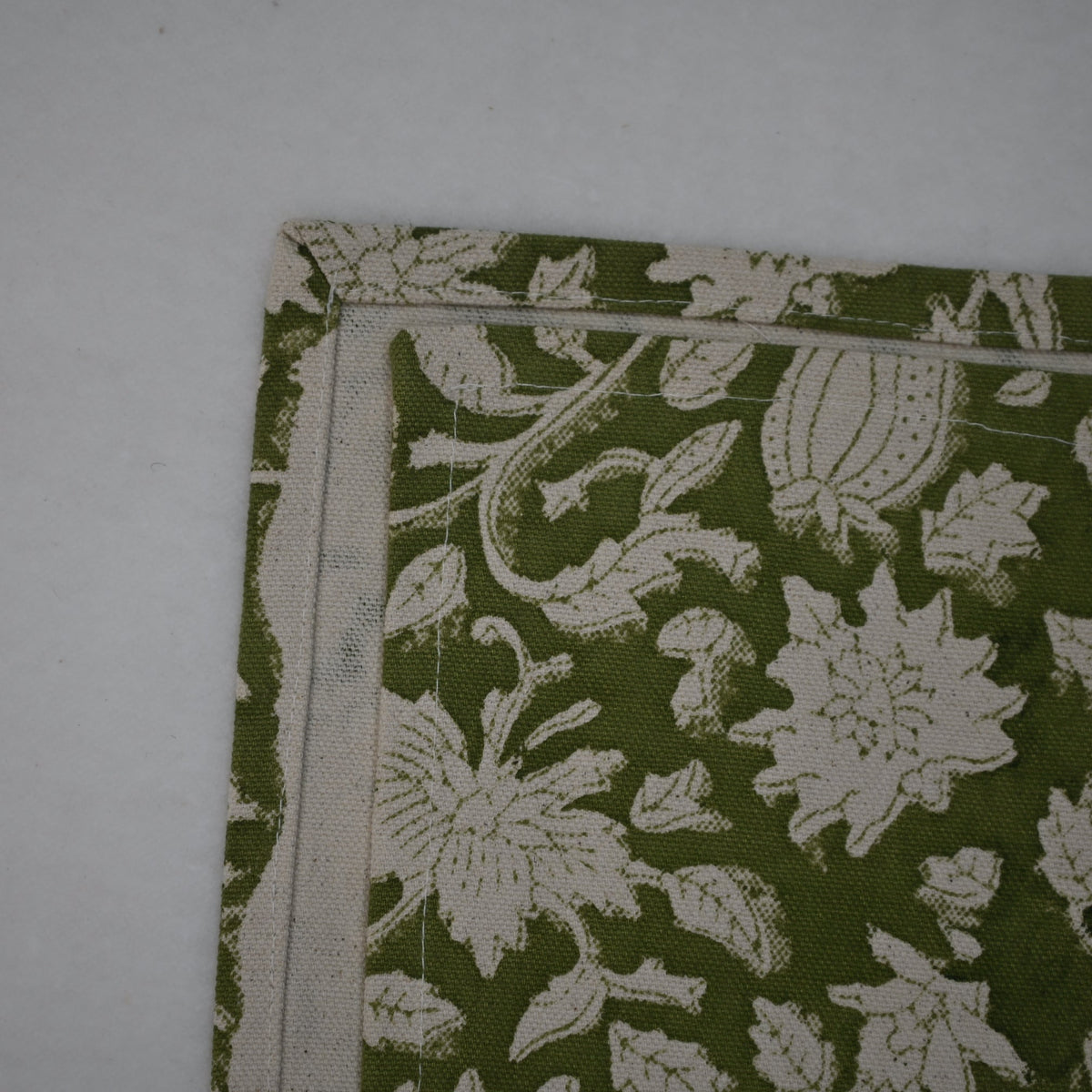 Leron Olive Cotton Table Runner