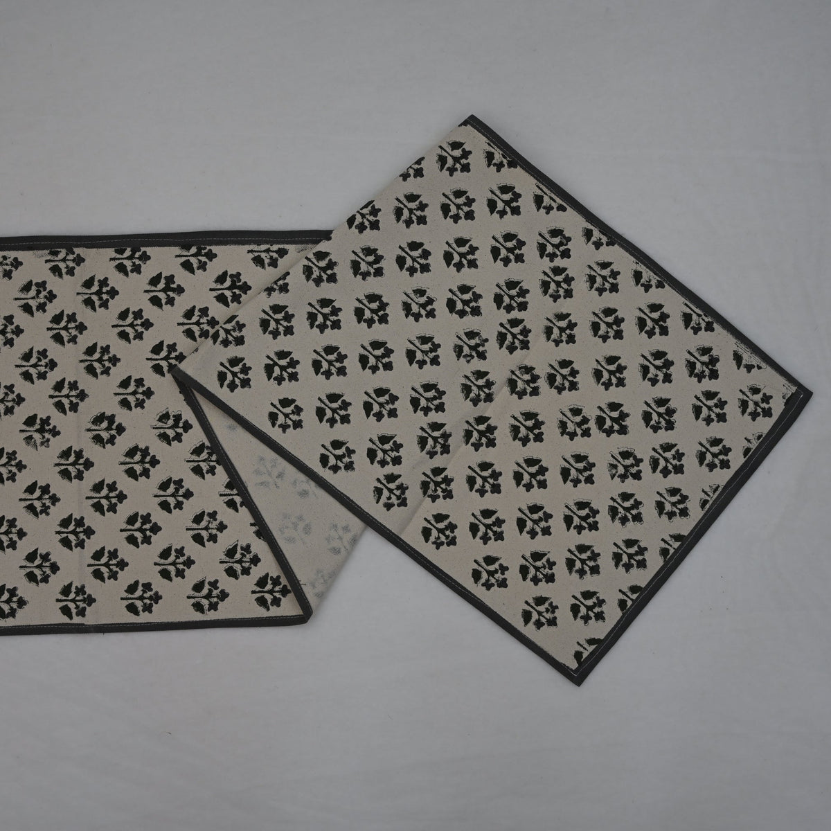 Nevle Black Cotton Table Runner