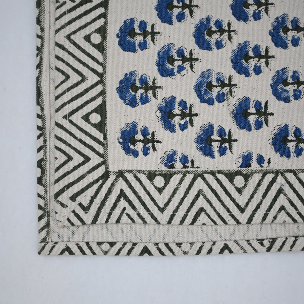 Arave Indigo Cotton Table Runner