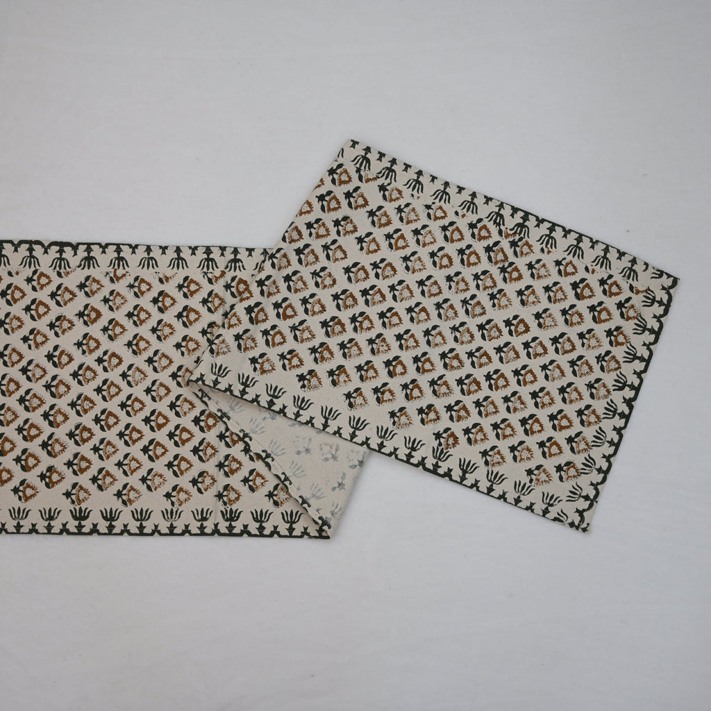 Nevin Beige Cotton Table Runner