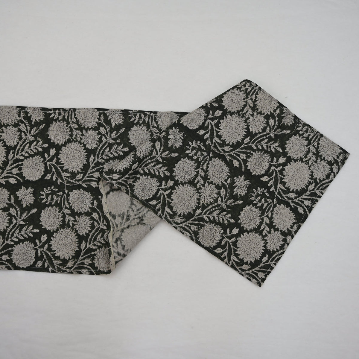 Aleva Silver Cotton Table Runner