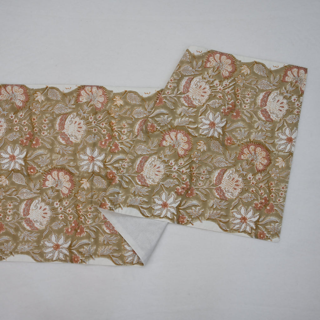 Nalev Peach Cotton Table Runner