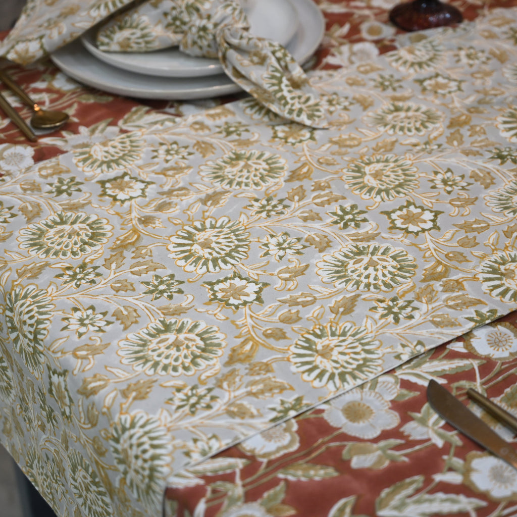 Aroiv Ochre Cotton Table Runner