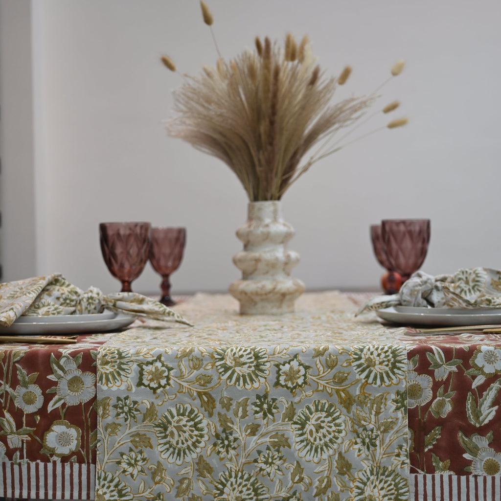 Aroiv Ochre Cotton Table Runner