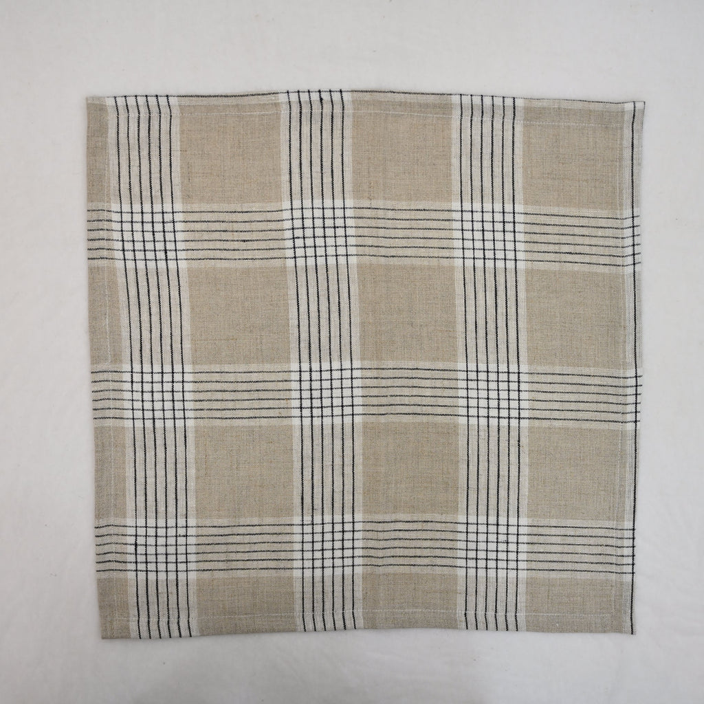 Emmett Checked Linen Dinner Napkin