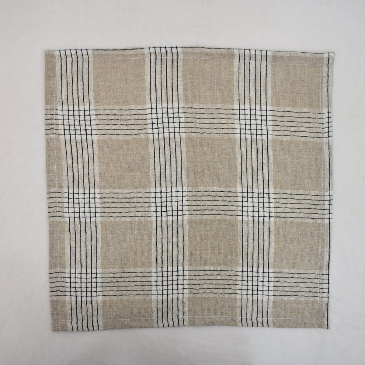 Emmett Checked Linen Dinner Napkin