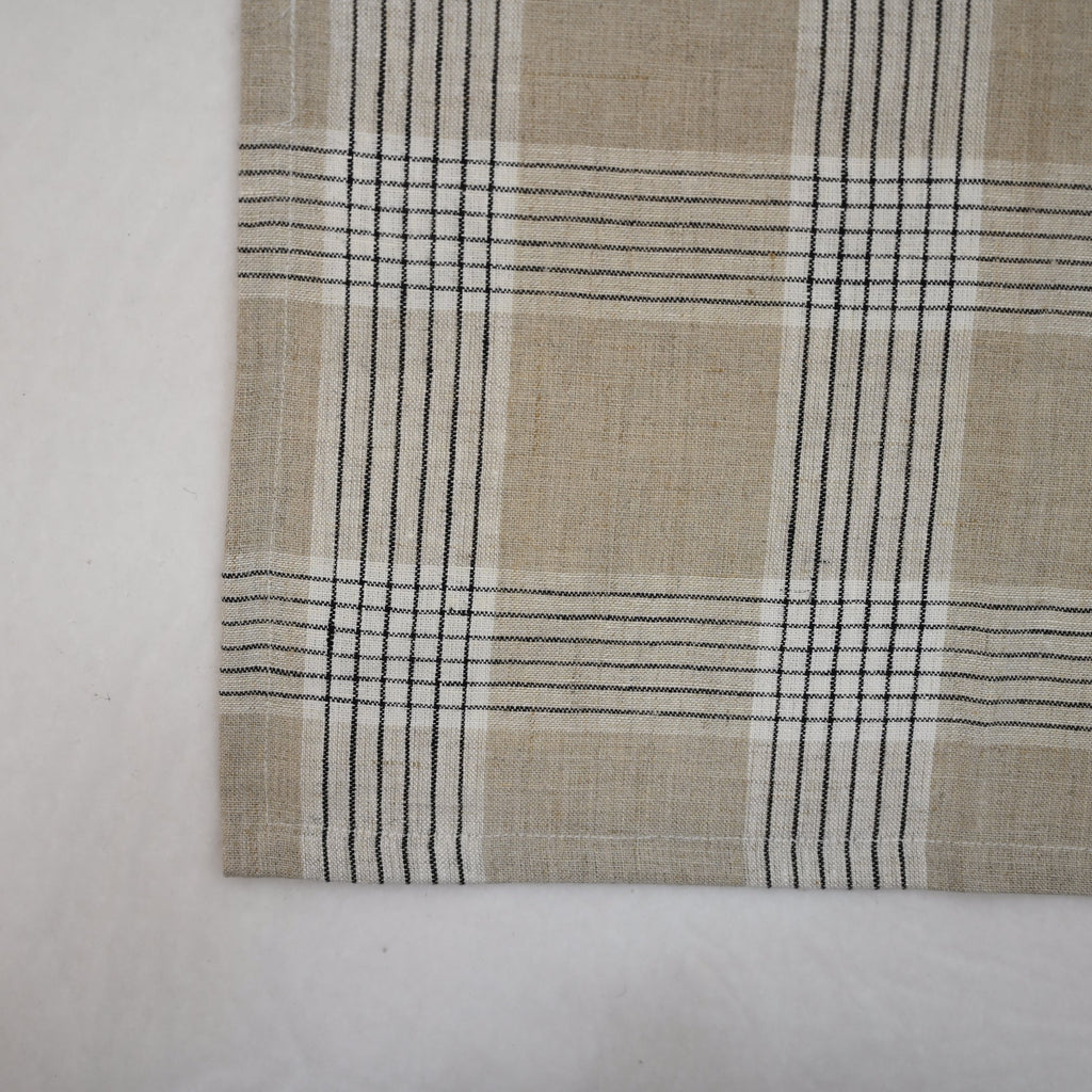Emmett Checked Linen Dinner Napkin