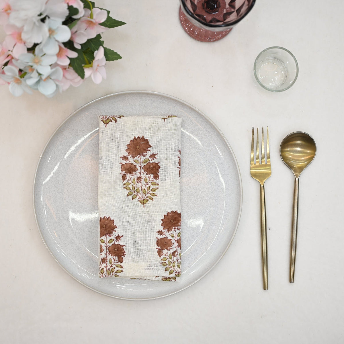 Graham Floral Booti Linen Dinner Napkin