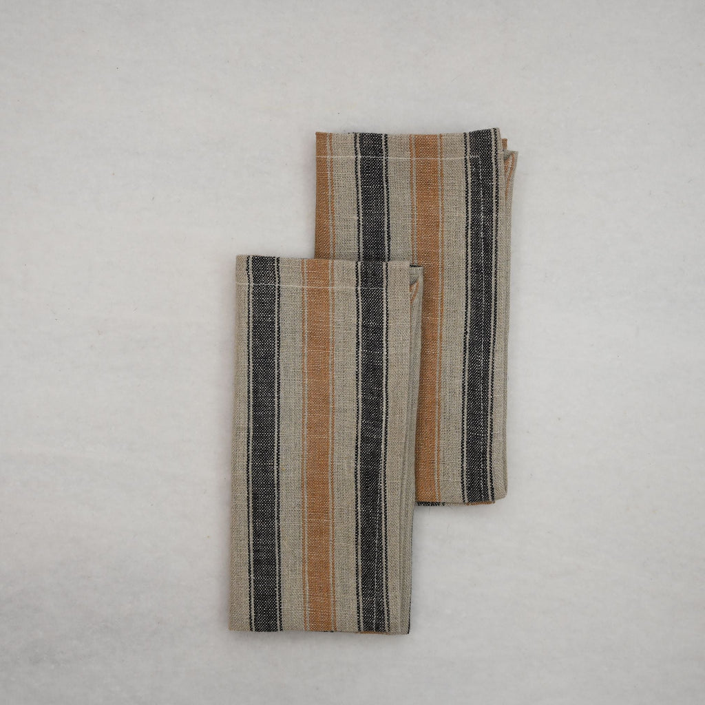 Micah Checked Linen Dinner Napkin