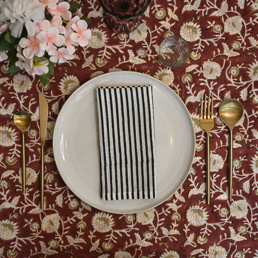 Anson Striped Cotton Dinner Napkin