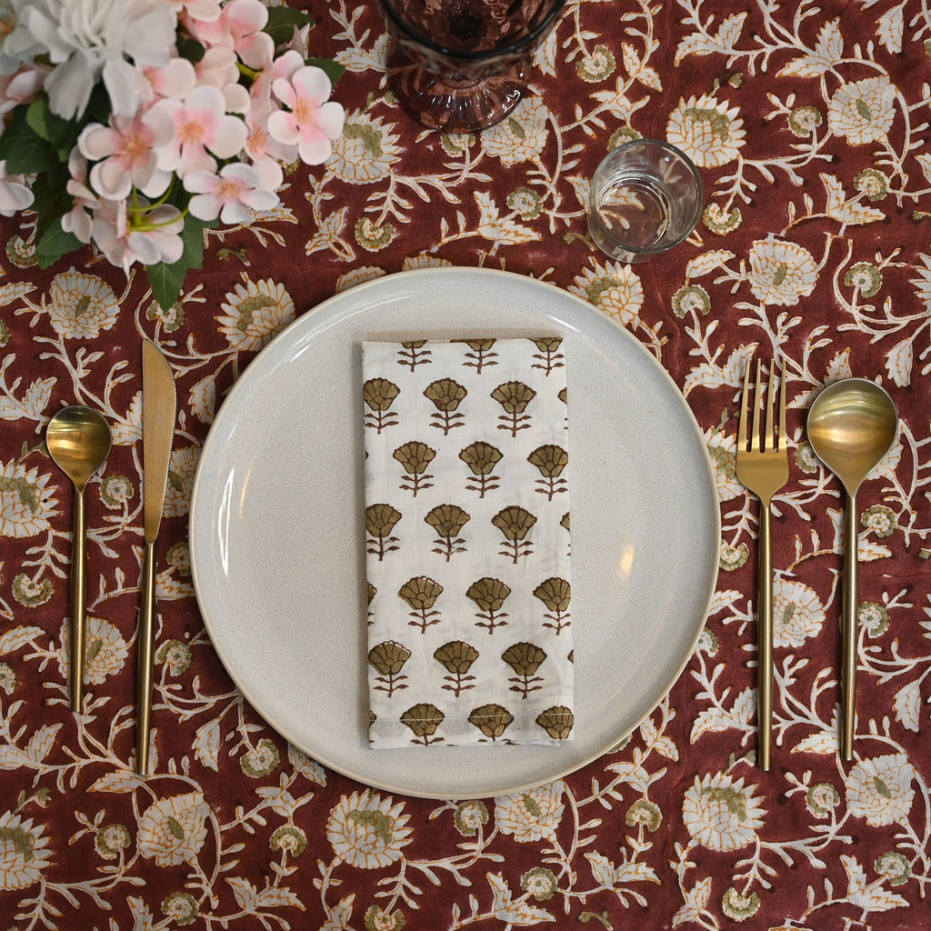 Avett Floral Cotton Dinner Napkin