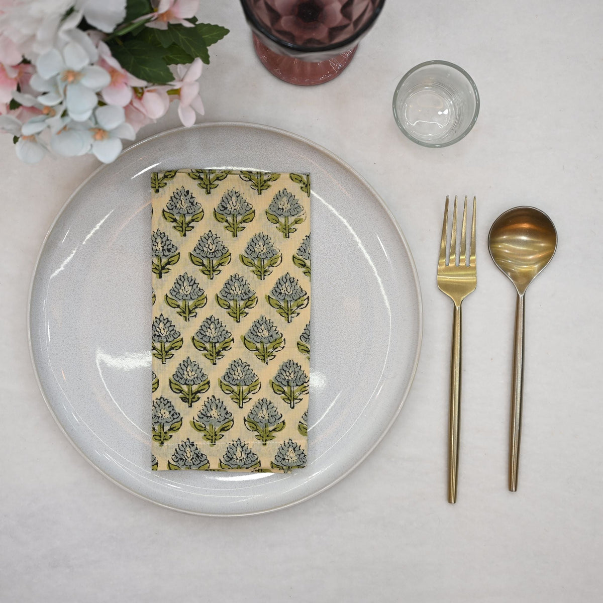 Cedric Floral Cotton Dinner Napkin