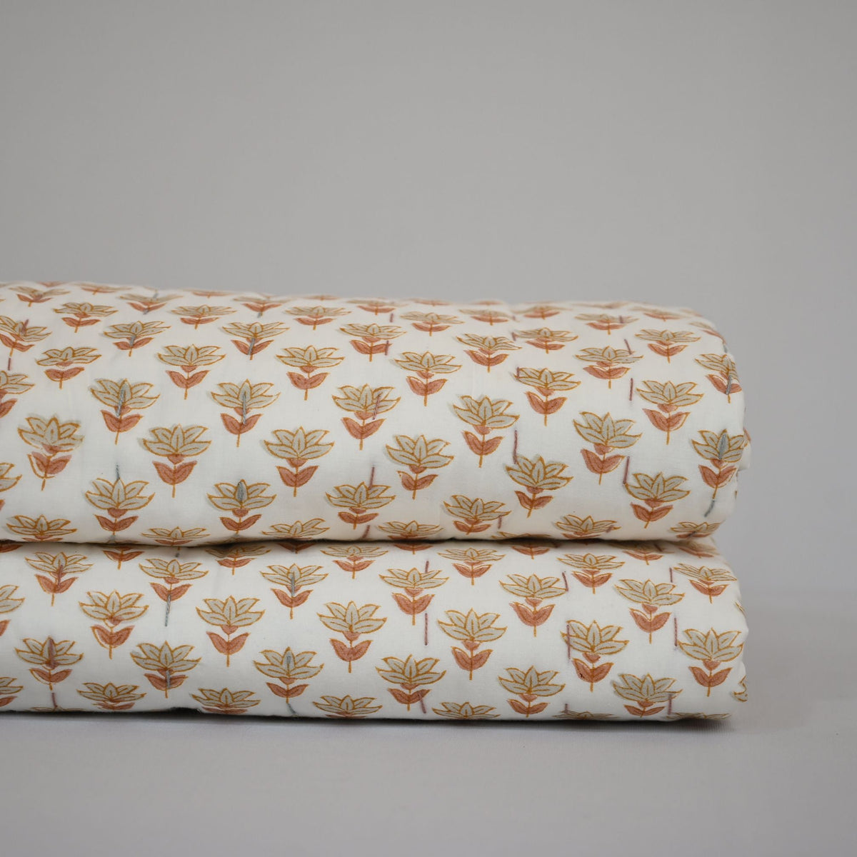 Clara Botanical Hand Block Printed Quilt