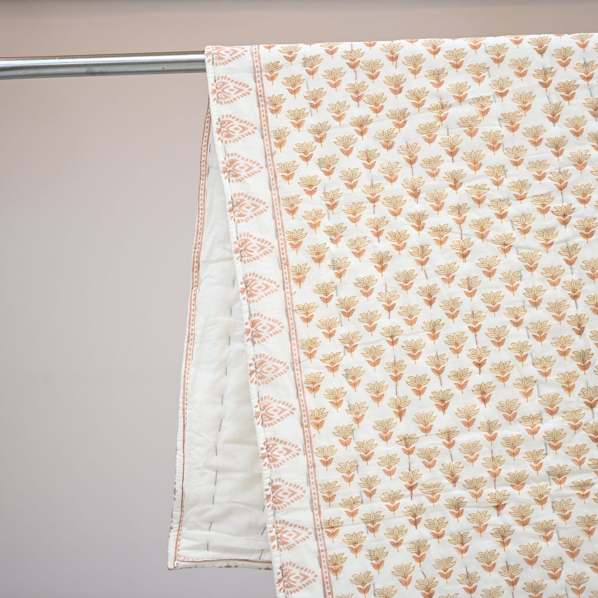 Clara Botanical Hand Block Printed Quilt