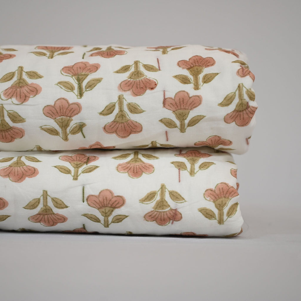 Collen Floral Hand Block Printed Quilt