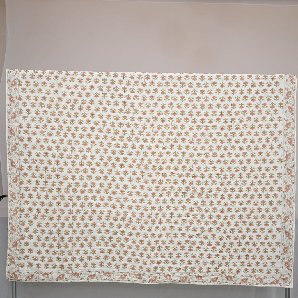 Collen Floral Hand Block Printed Quilt