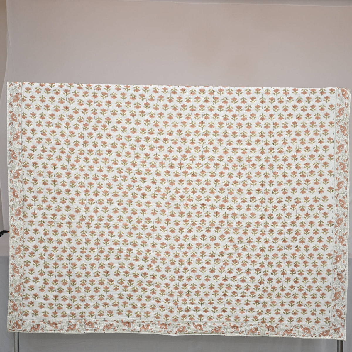 Collen Floral Hand Block Printed Quilt