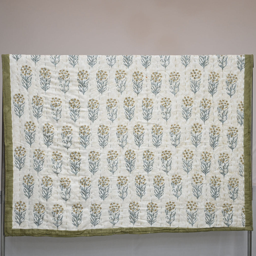 Cole Botanical Hand Block Printed Quilt
