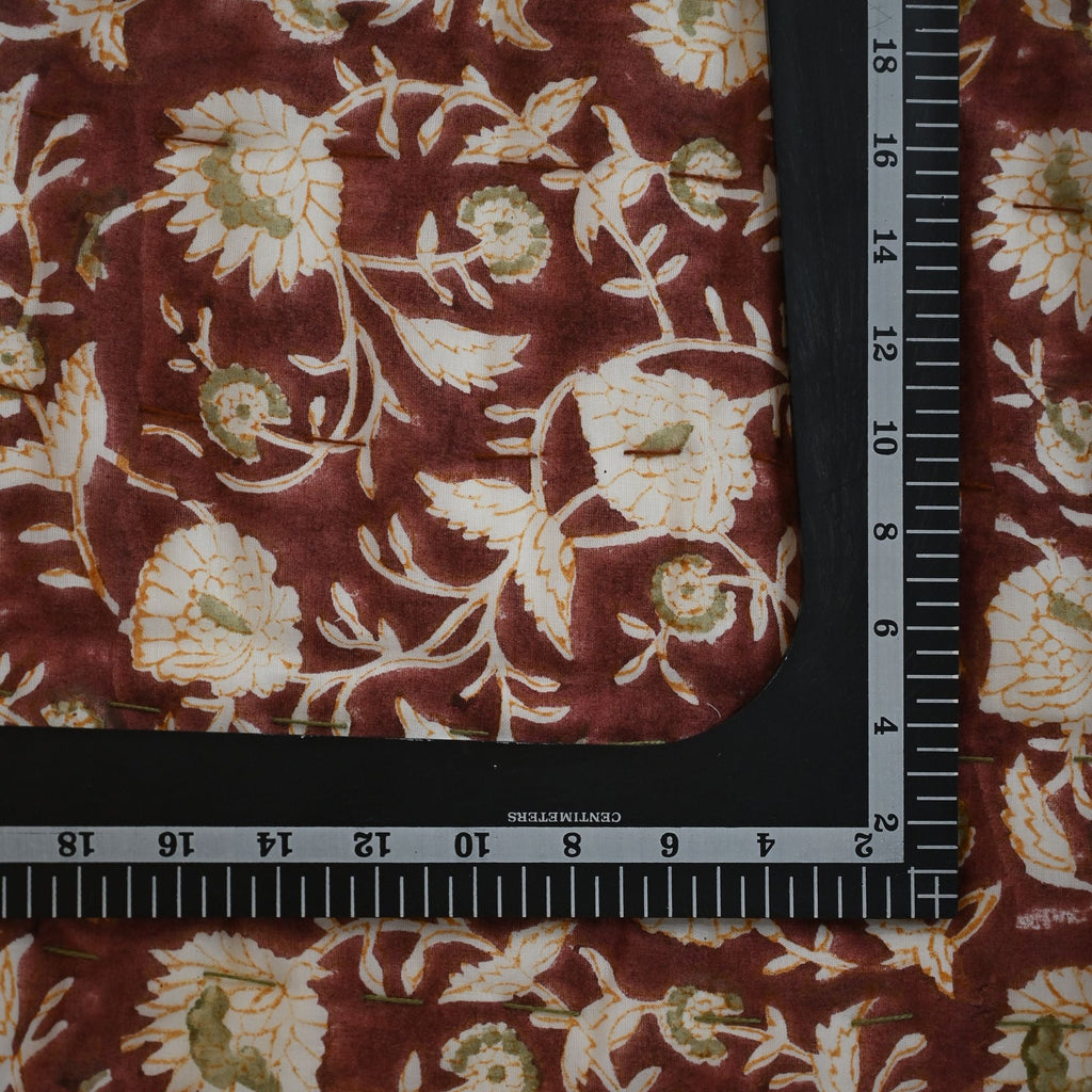 Damian Floral Hand Block Printed Quilt