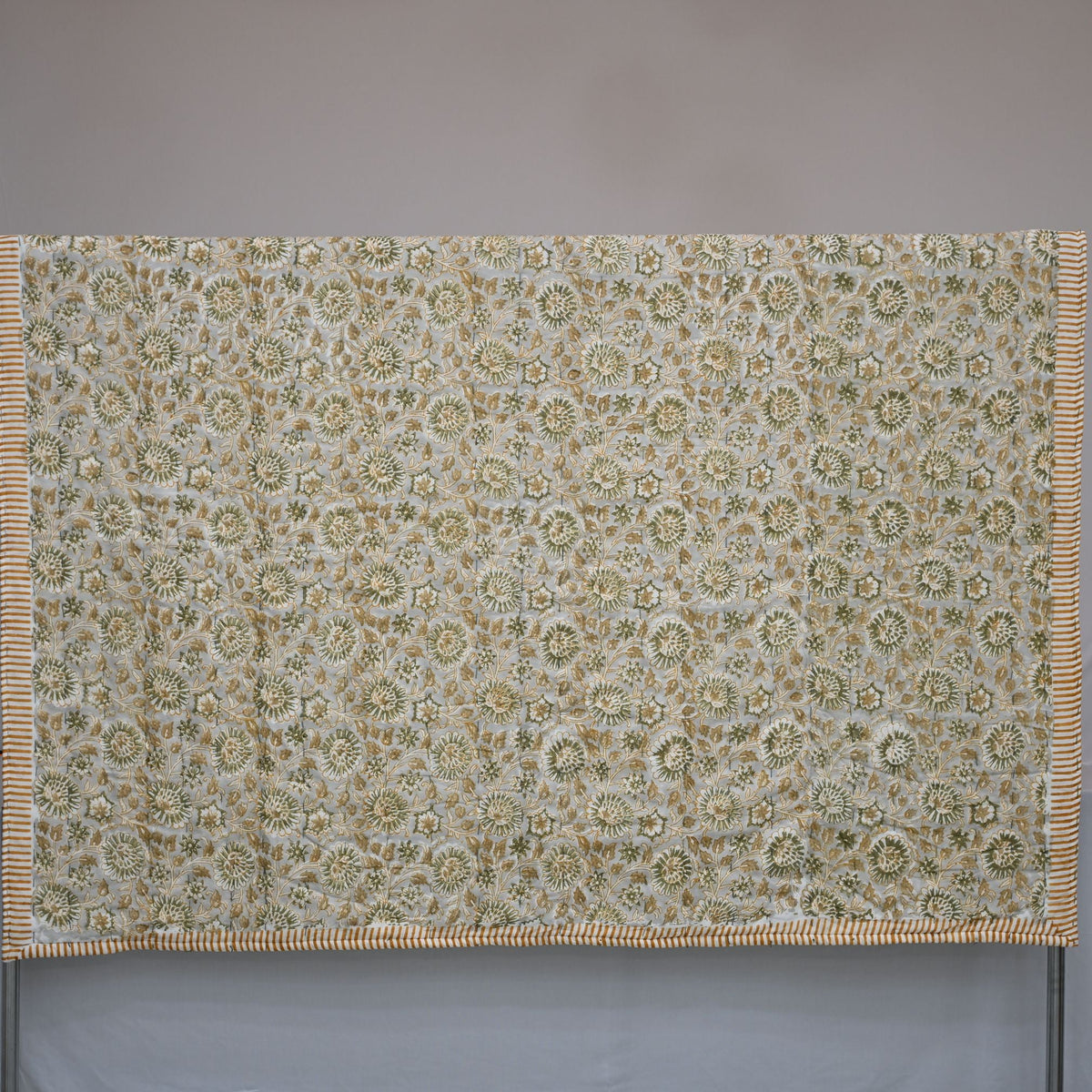 Gavin Floral Hand Block Printed Quilt