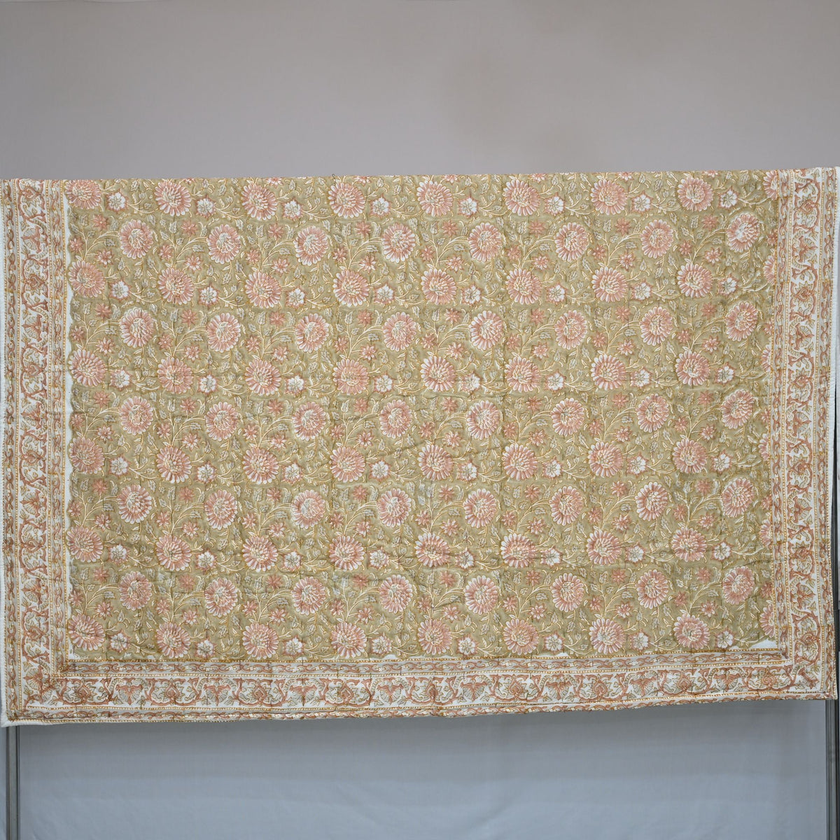 Gavin Floral Hand Block Printed Quilt