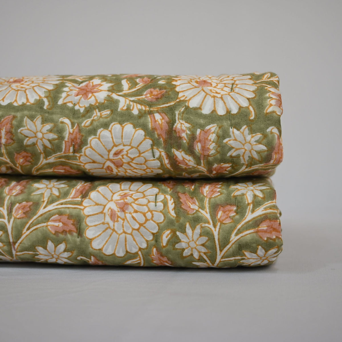 Gavin Floral Hand Block Printed Quilt