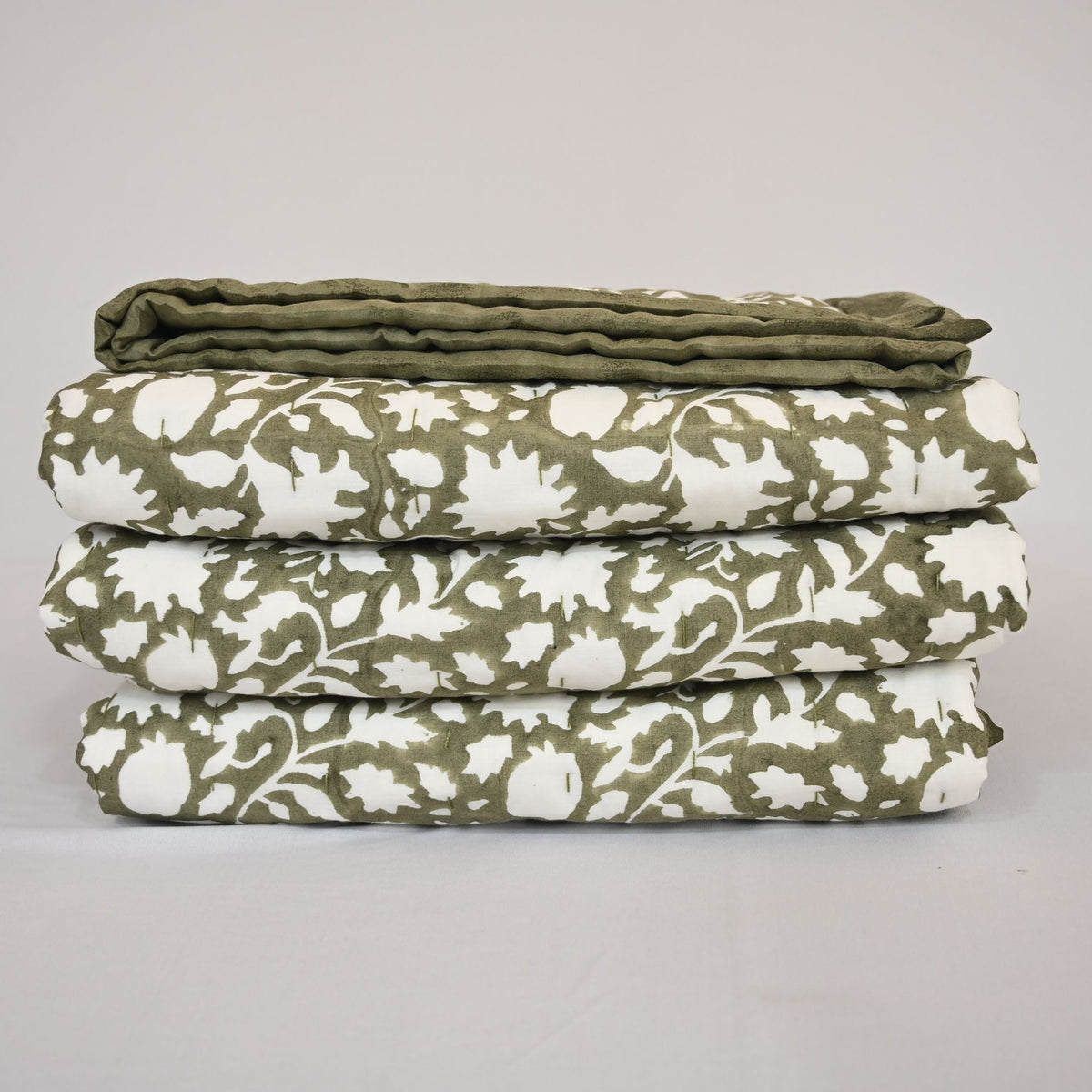 Martin Floral Hand Block Printed Quilt