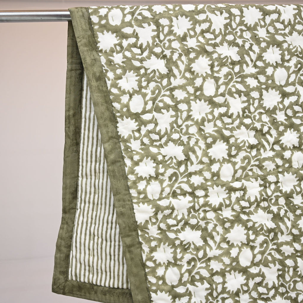 Martin Floral Hand Block Printed Quilt