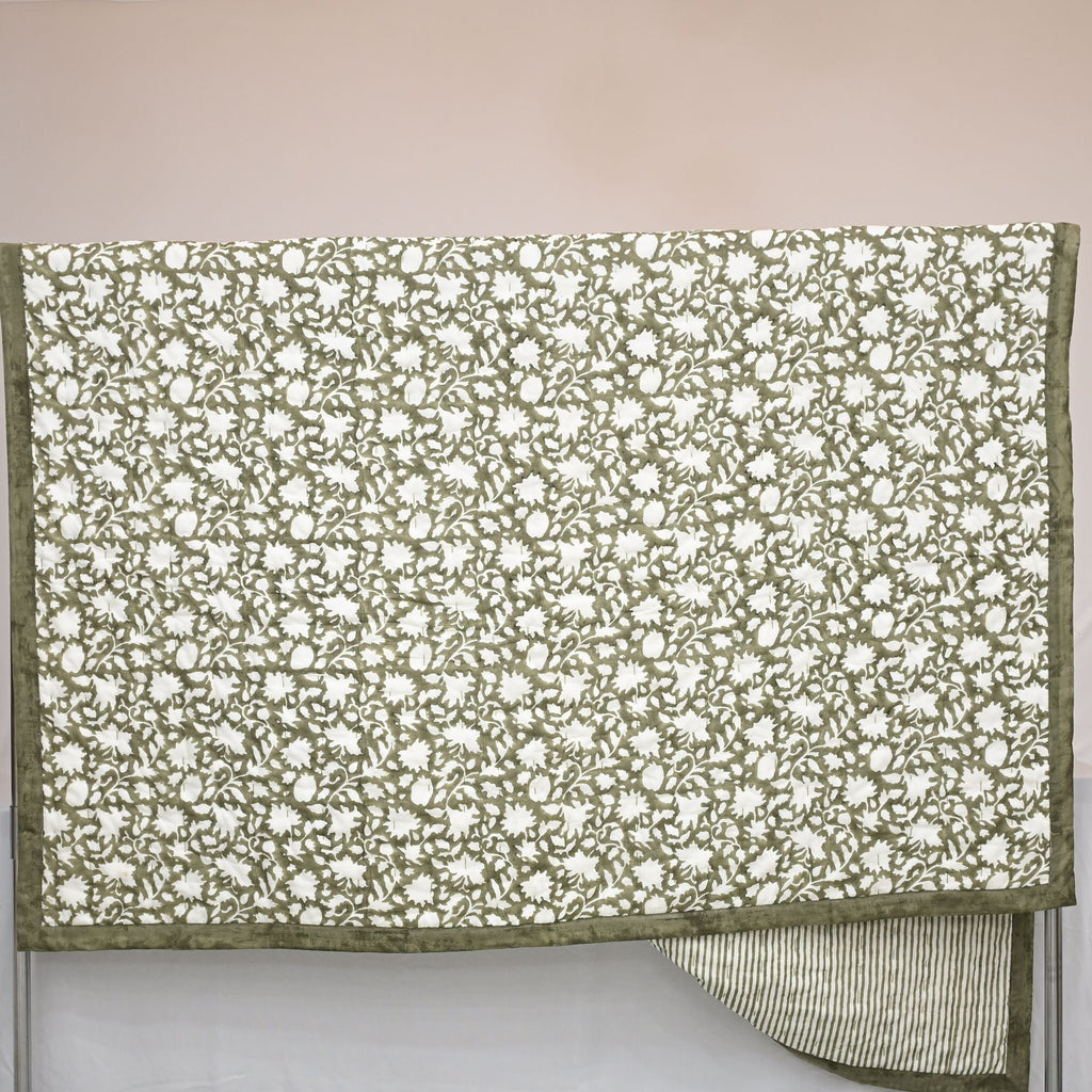 Martin Floral Hand Block Printed Quilt