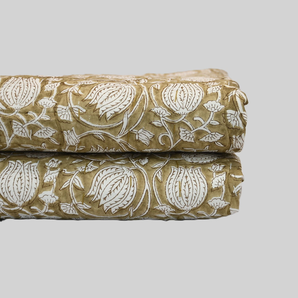 Bennet Floral Hand Block Printed Quilt