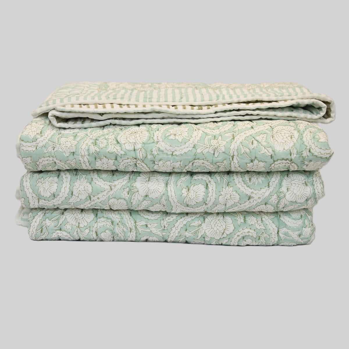 Harrison Botanical Hand Block Printed Quilt