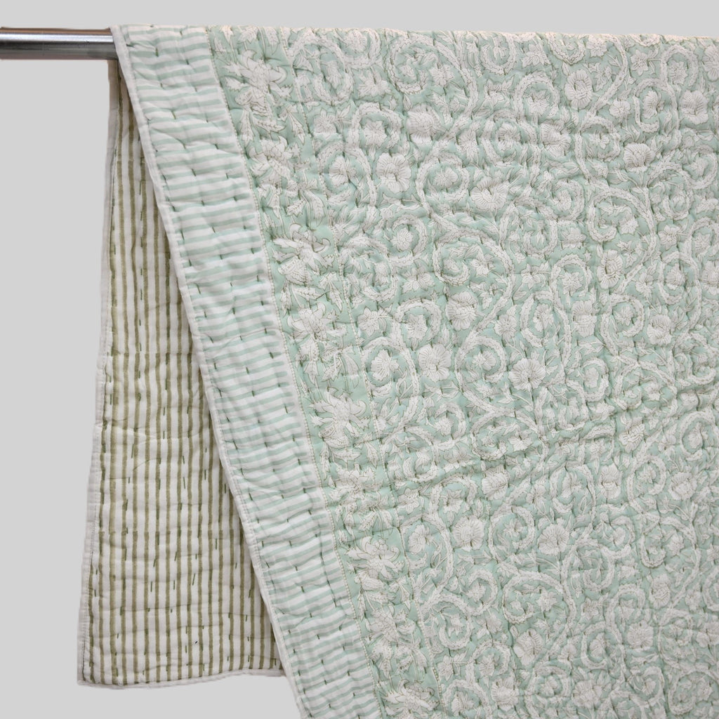 Harrison Botanical Hand Block Printed Quilt