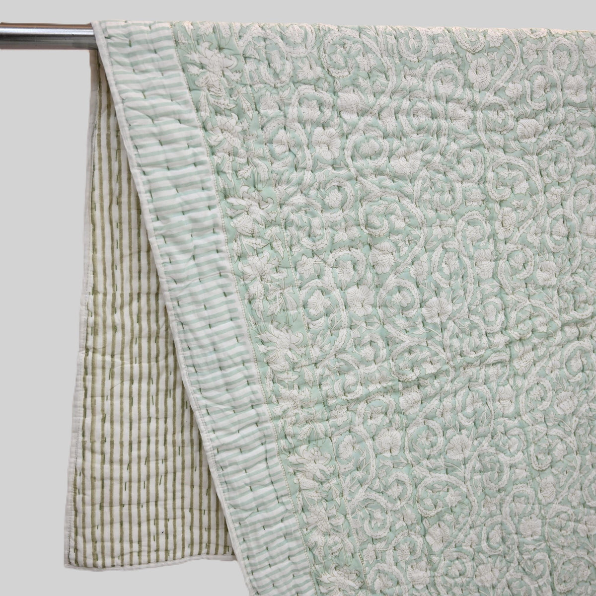 Harrison Botanical Hand Block Printed Quilt