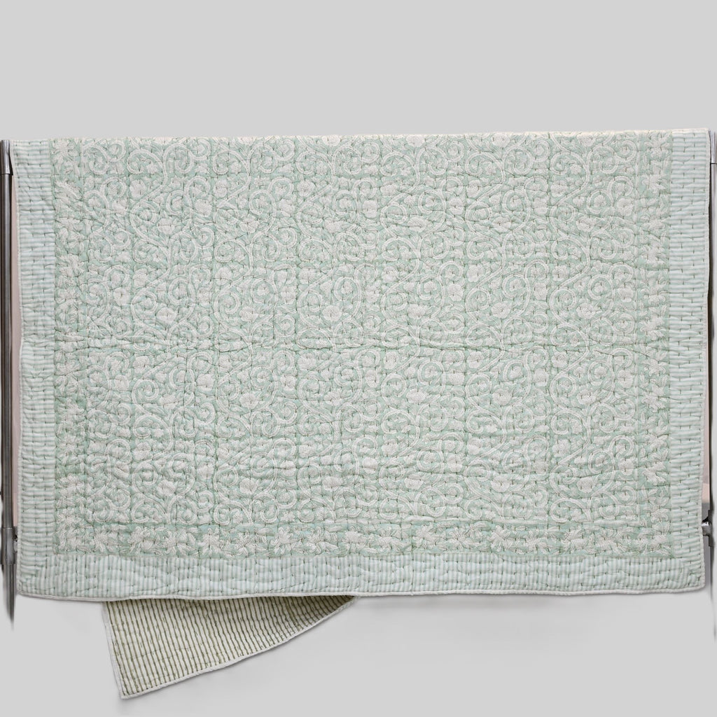 Harrison Botanical Hand Block Printed Quilt