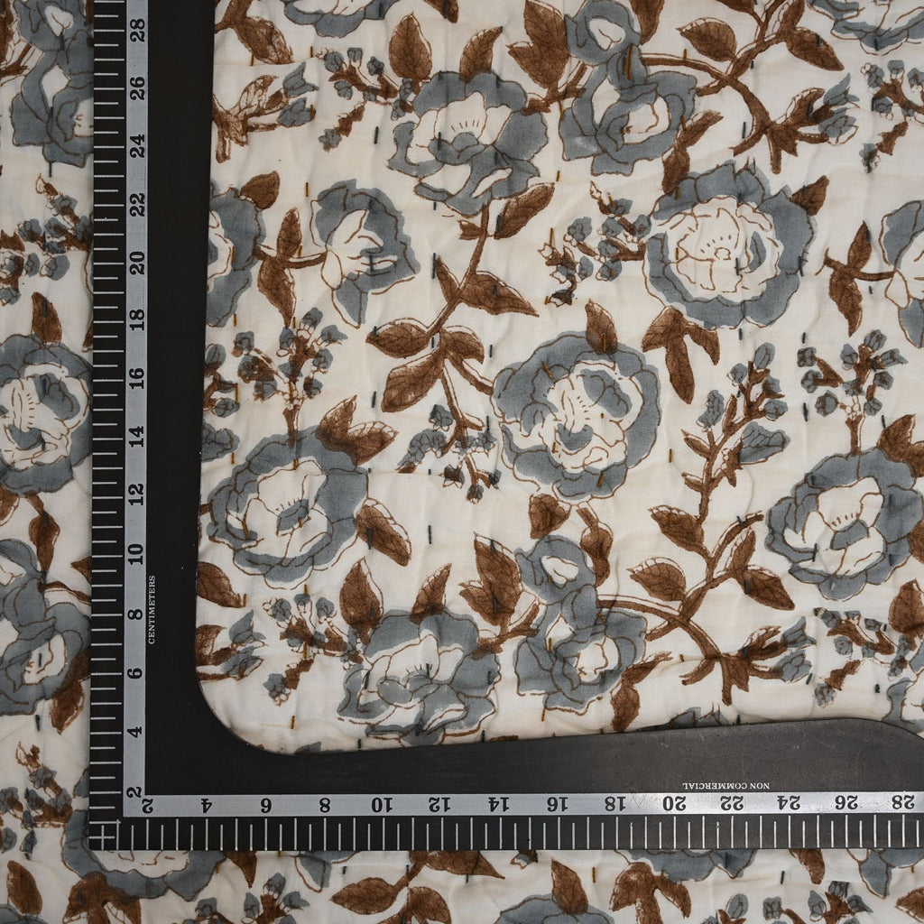 Wesley Floral Hand Block Printe Quilt
