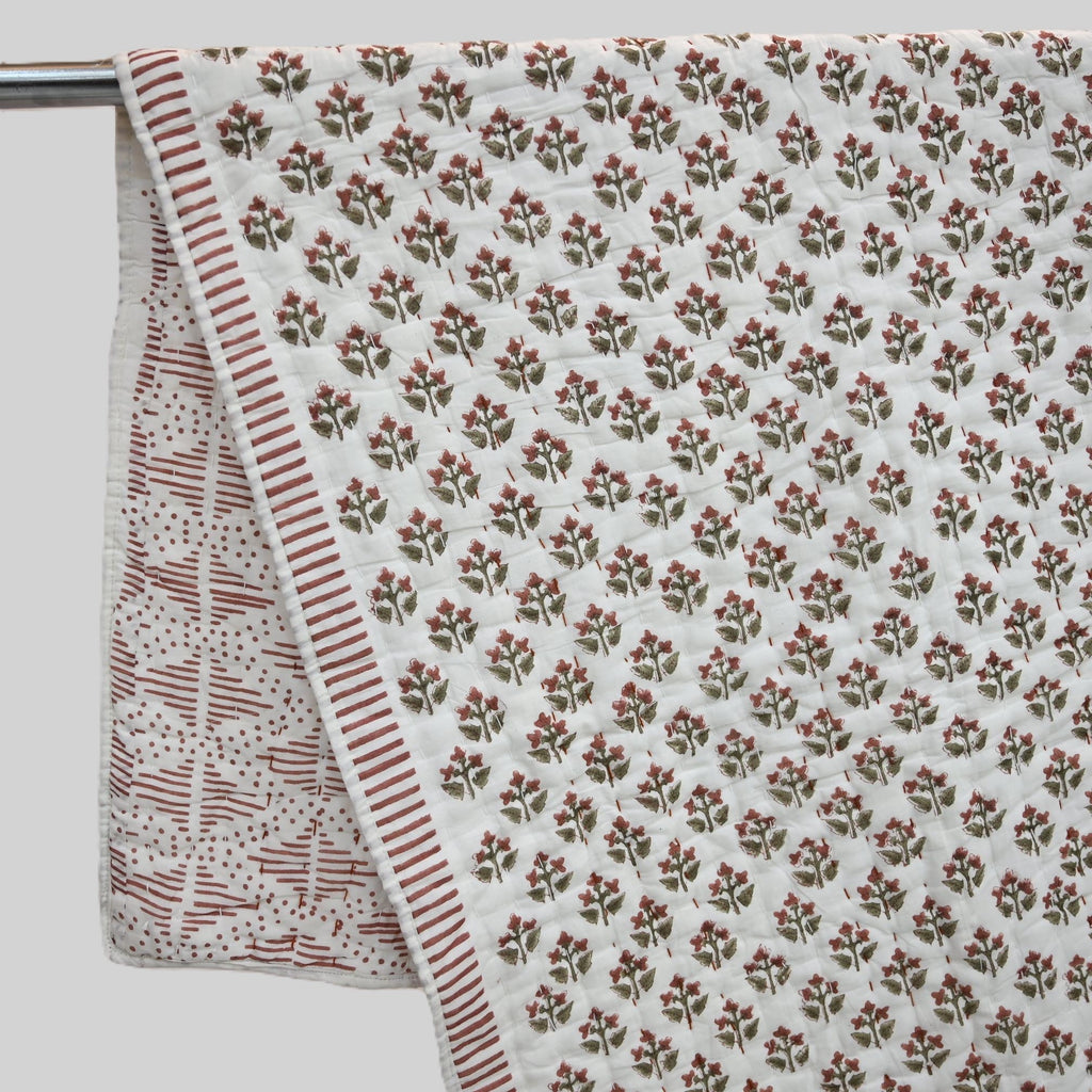 Arthur Floral Hand Block Printed Quilt