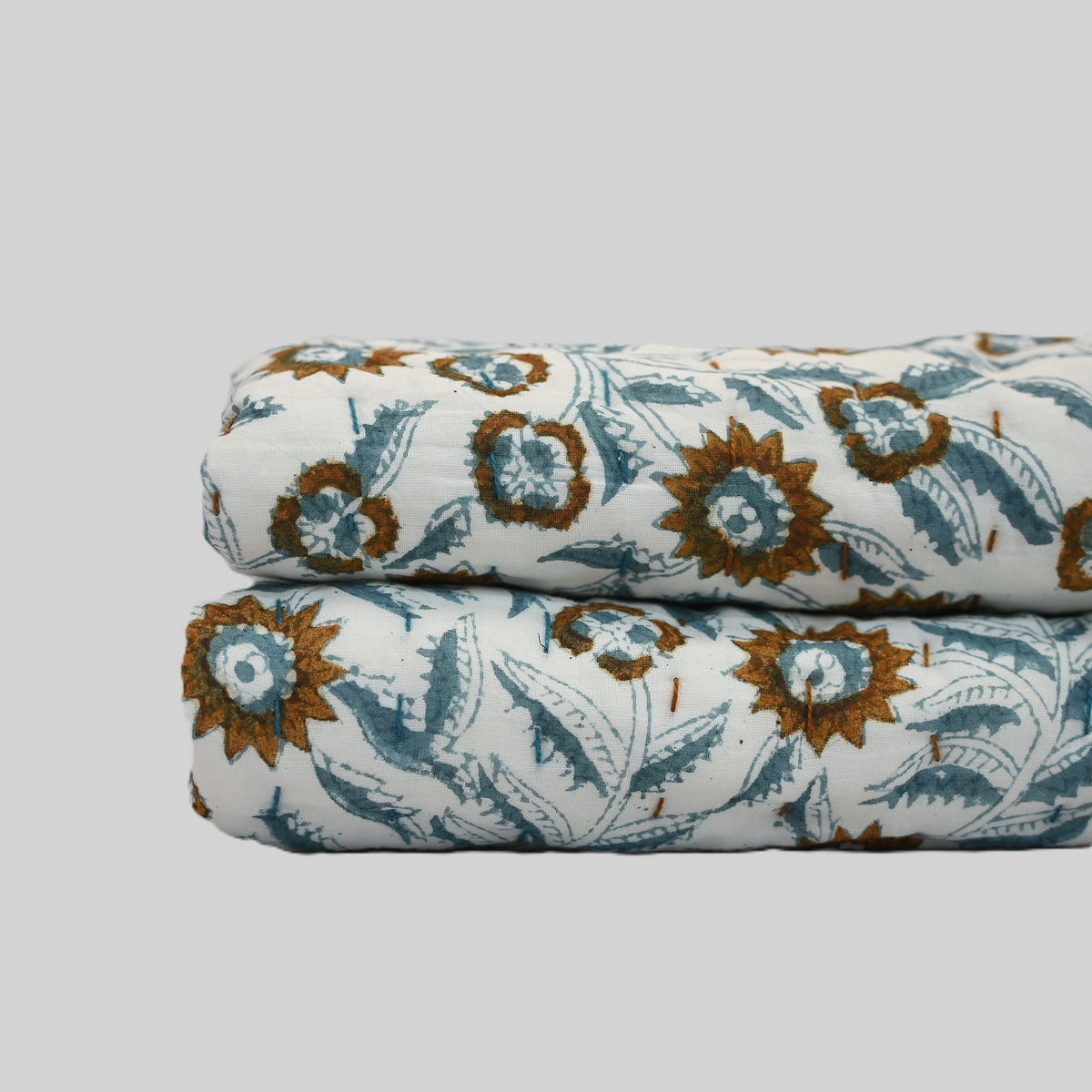 Ellis Floral Hand Block Printe Quilt