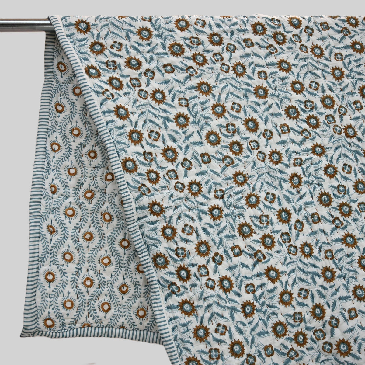 Ellis Floral Hand Block Printe Quilt