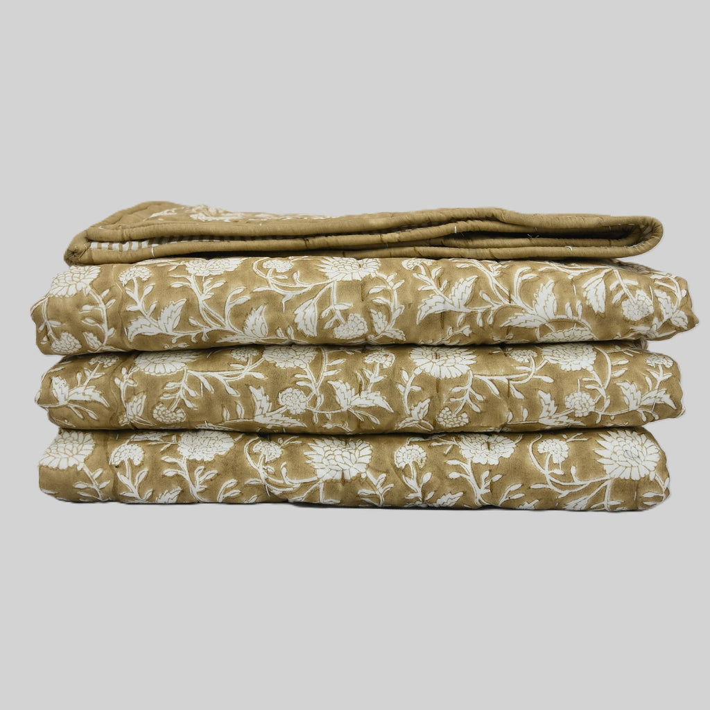 Graham Botanical Hand Block Printed Quilt