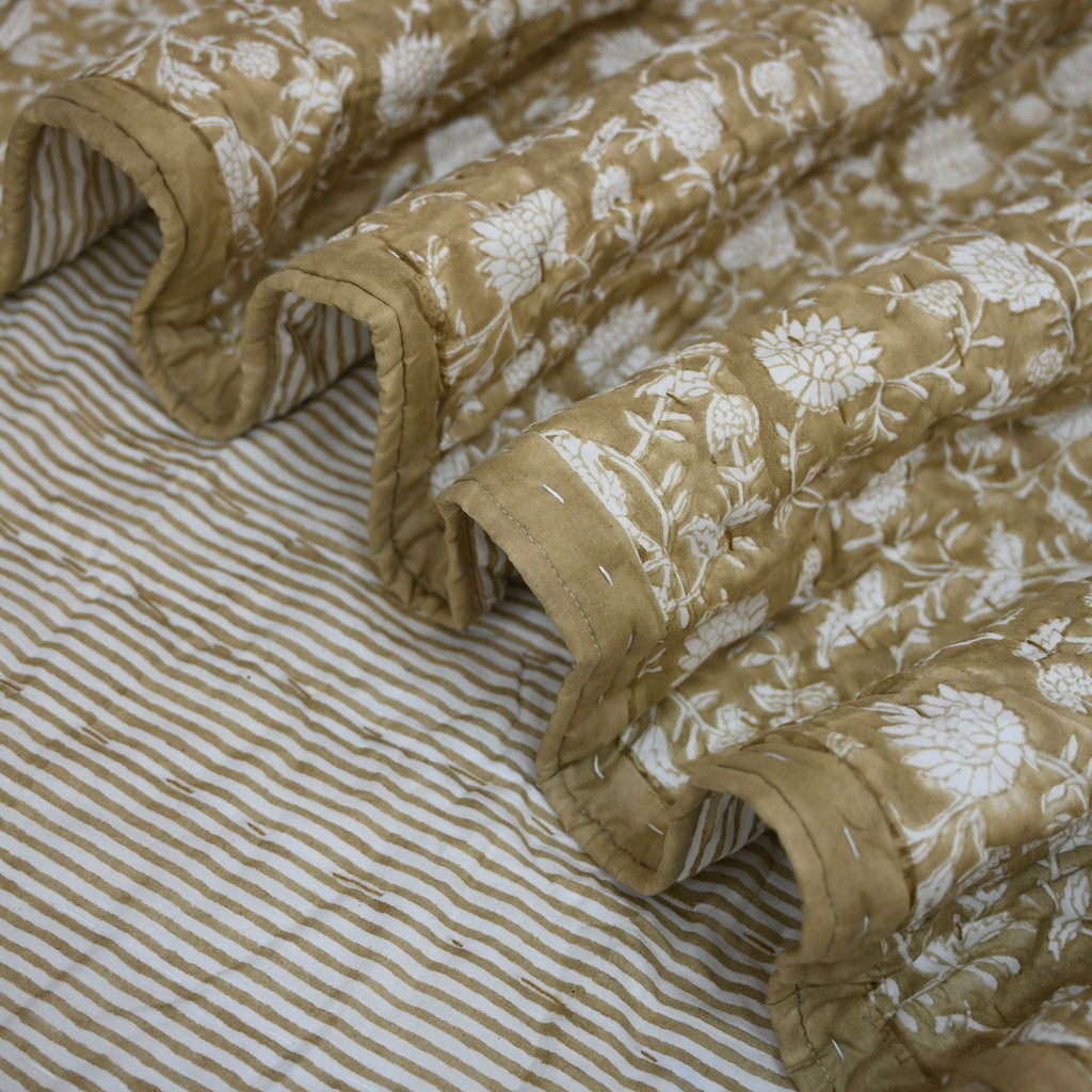 Graham Botanical Hand Block Printed Quilt