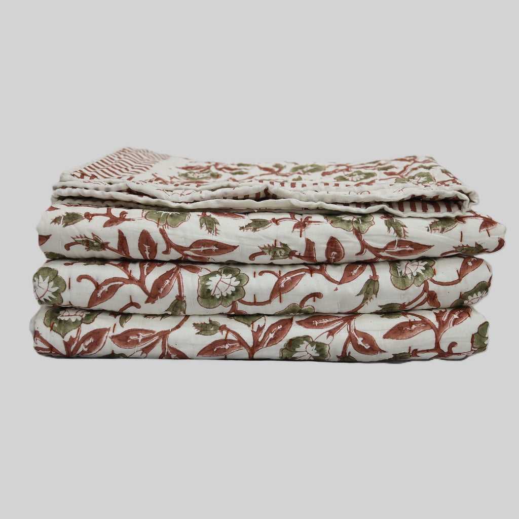 Holden Botanical Hand Block Printed Quilt