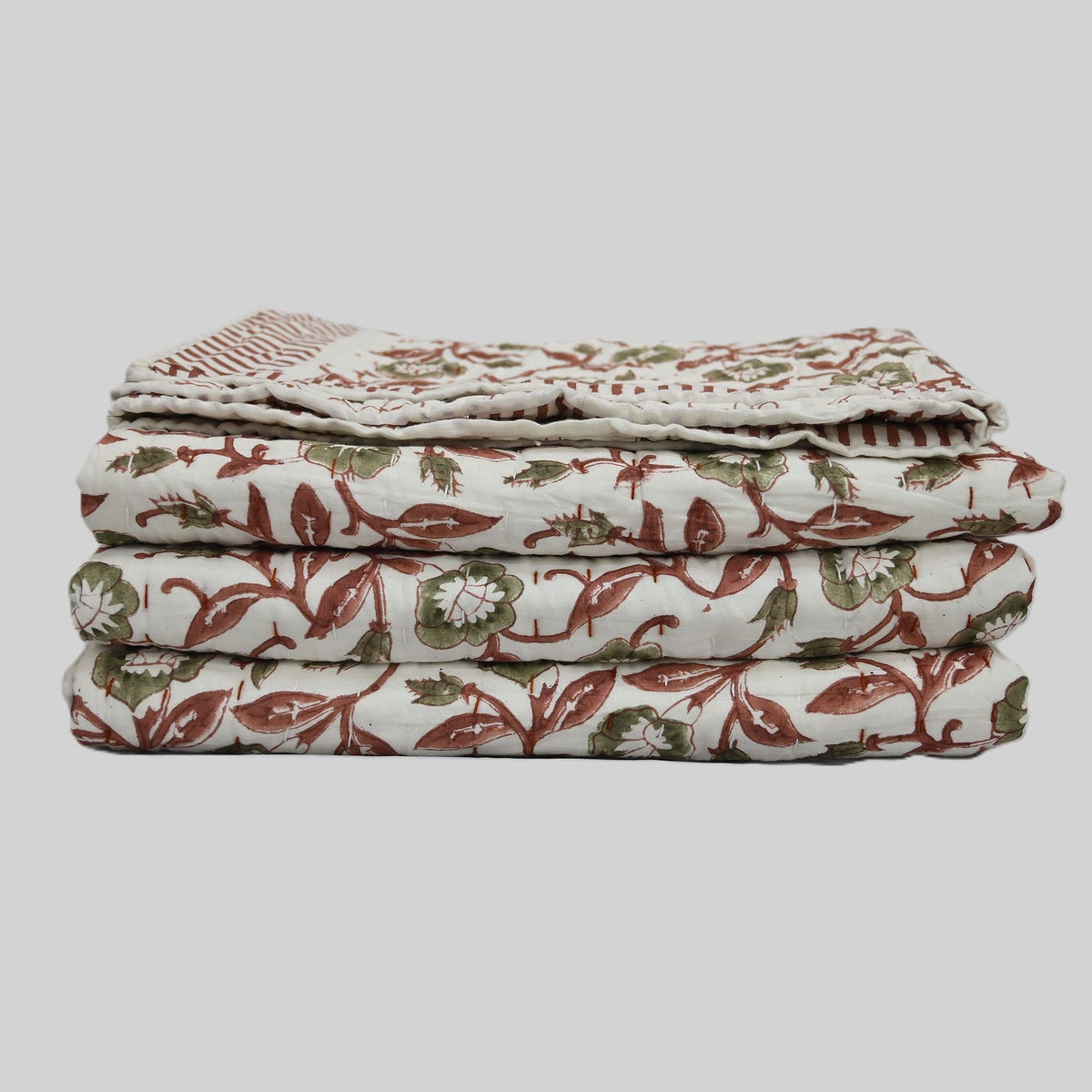Holden Botanical Hand Block Printed Quilt