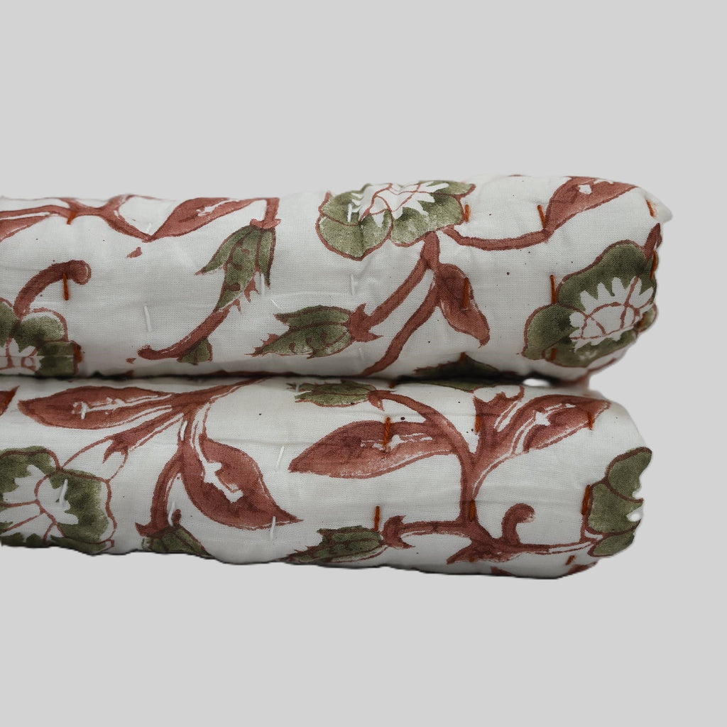 Holden Botanical Hand Block Printed Quilt
