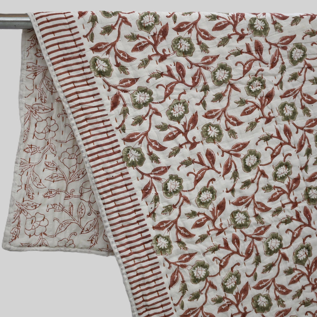 Holden Botanical Hand Block Printed Quilt
