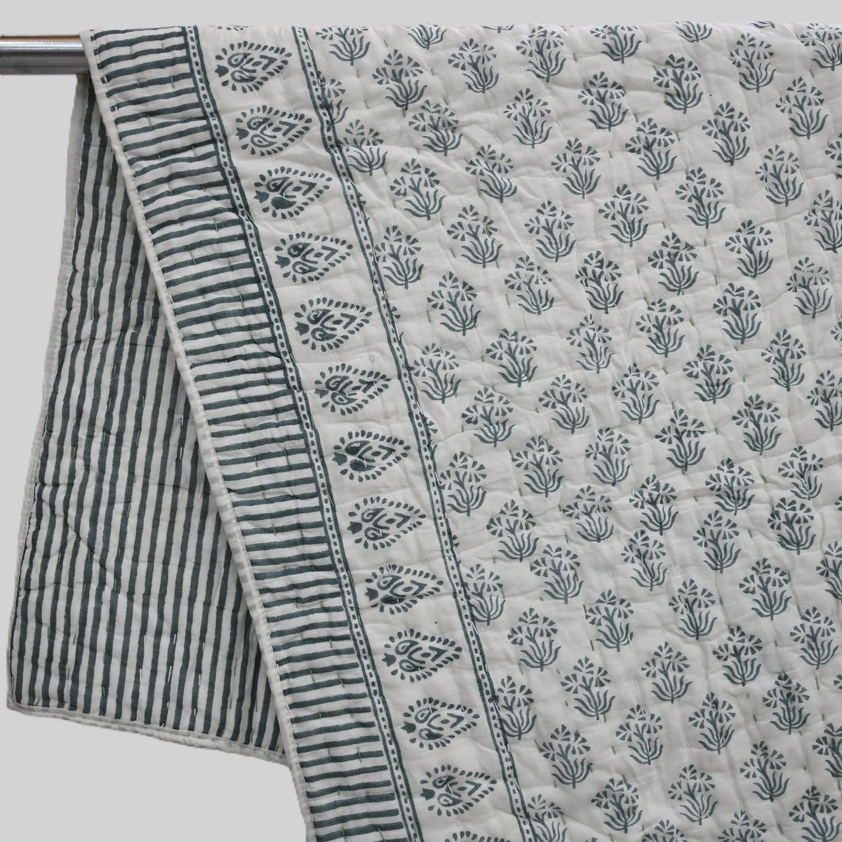 Levi Floral Hand Block Printed Quilt