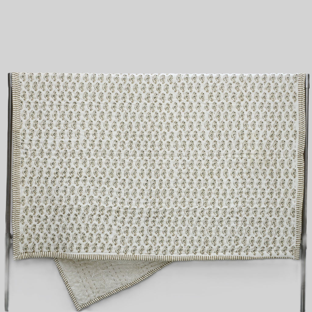 Theo Floral Hand Block Printed Quilt