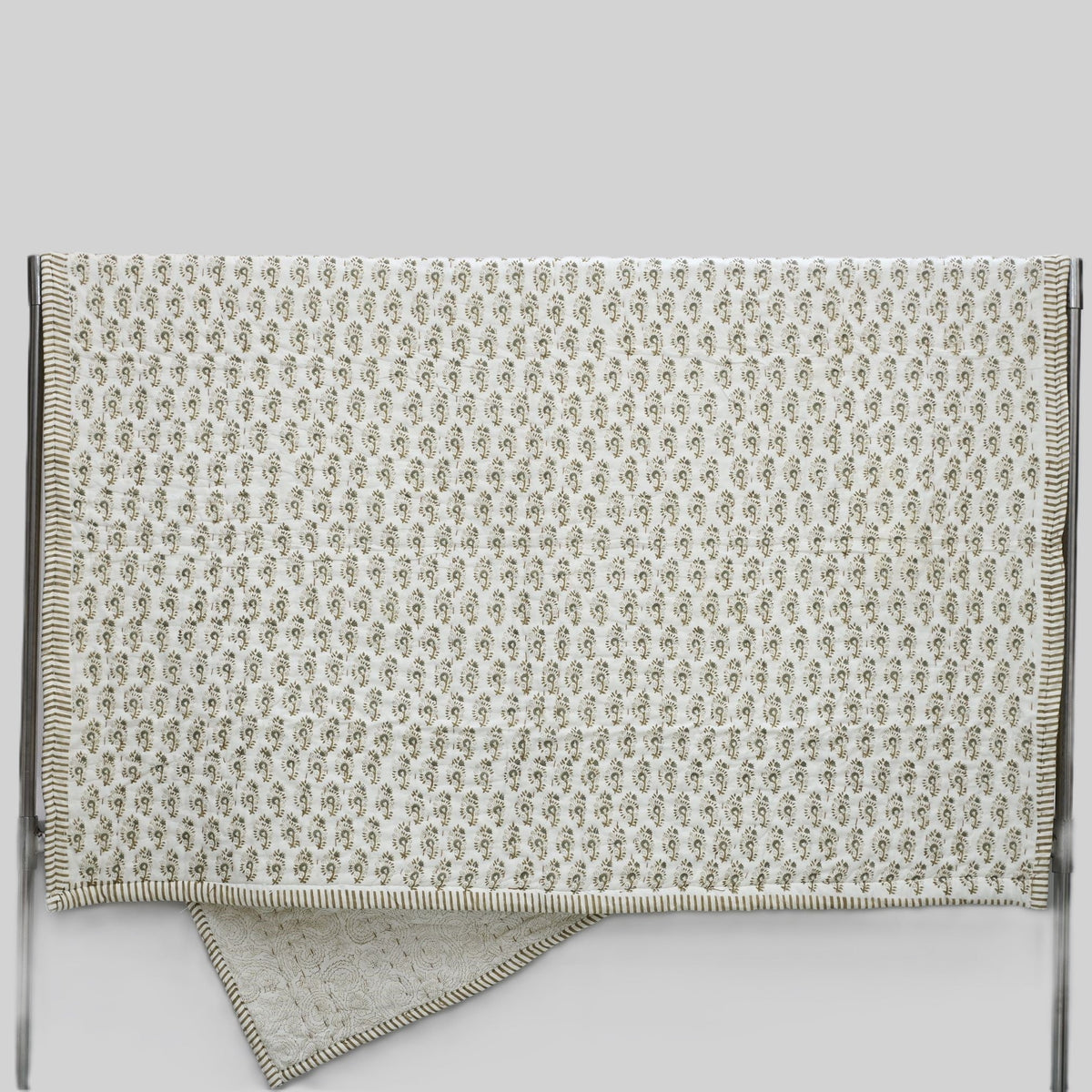 Theo Floral Hand Block Printed Quilt