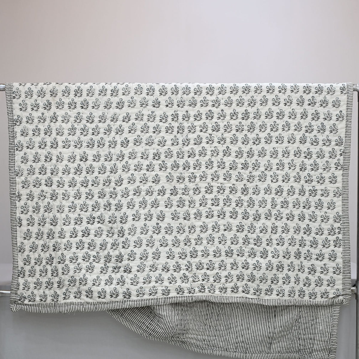 Asher Floral Hand Block Printed Quilt