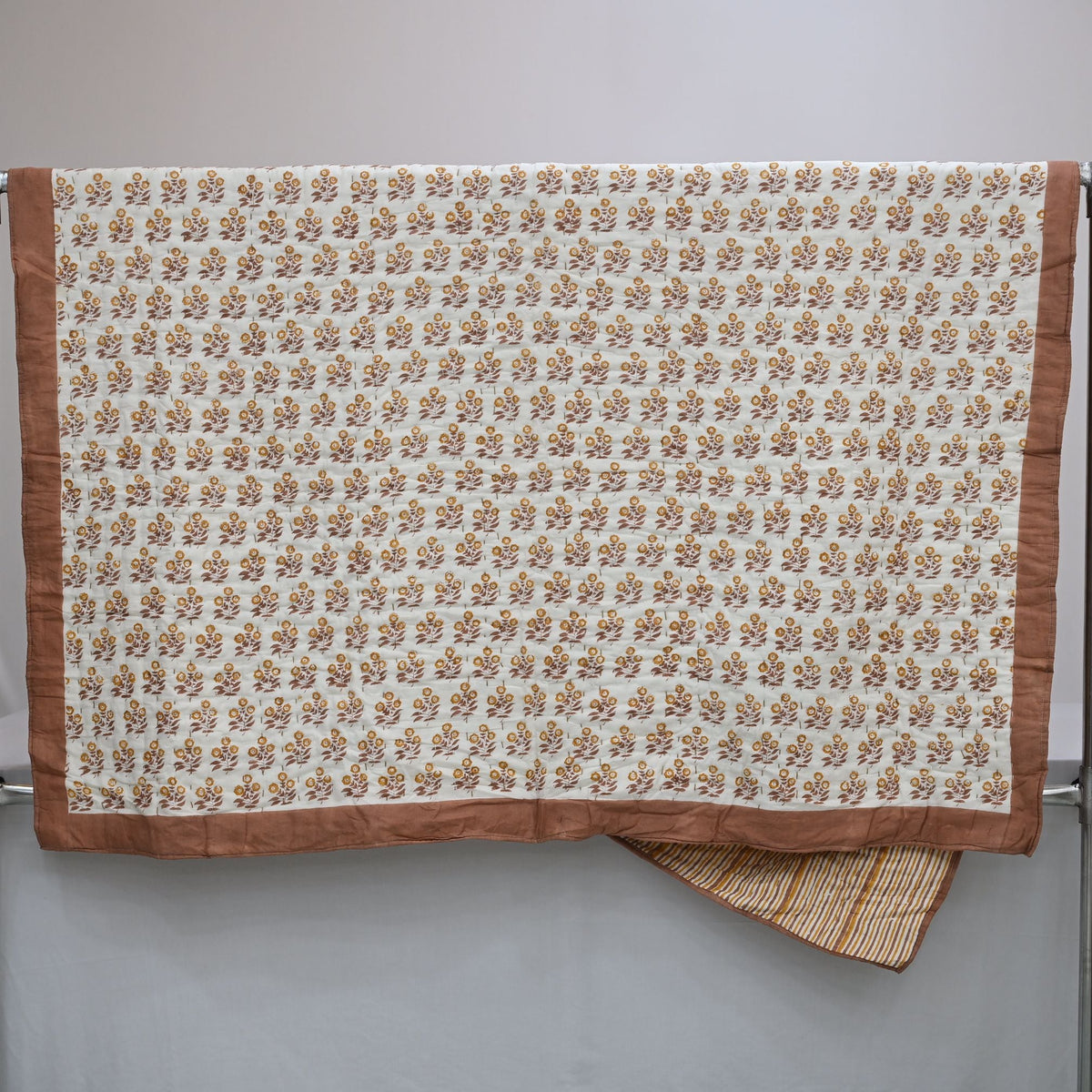 Asher Floral Hand Block Printed Quilt